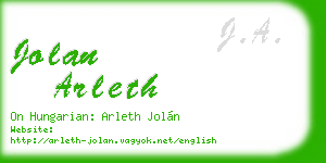 jolan arleth business card